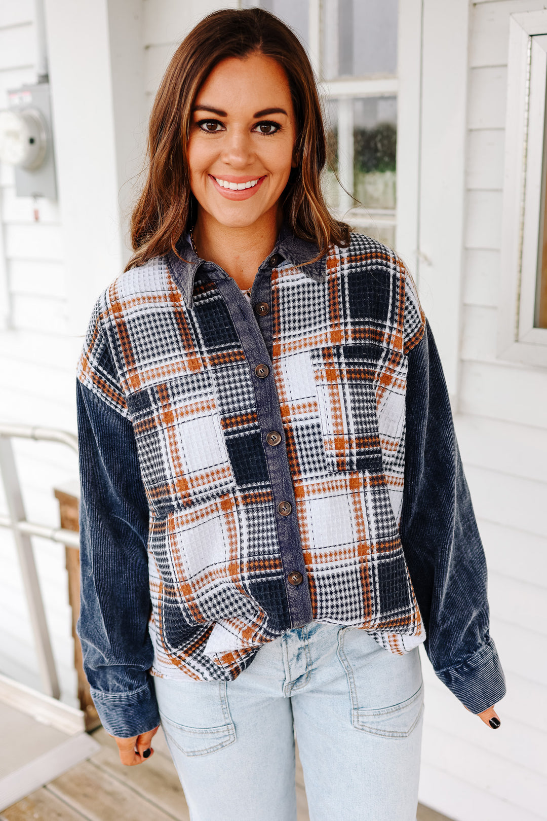 Barkly Waffled Corduroy Mix Shacket