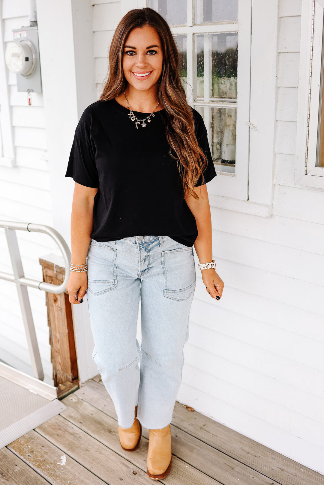 Trish Crop T-Shirt - Black