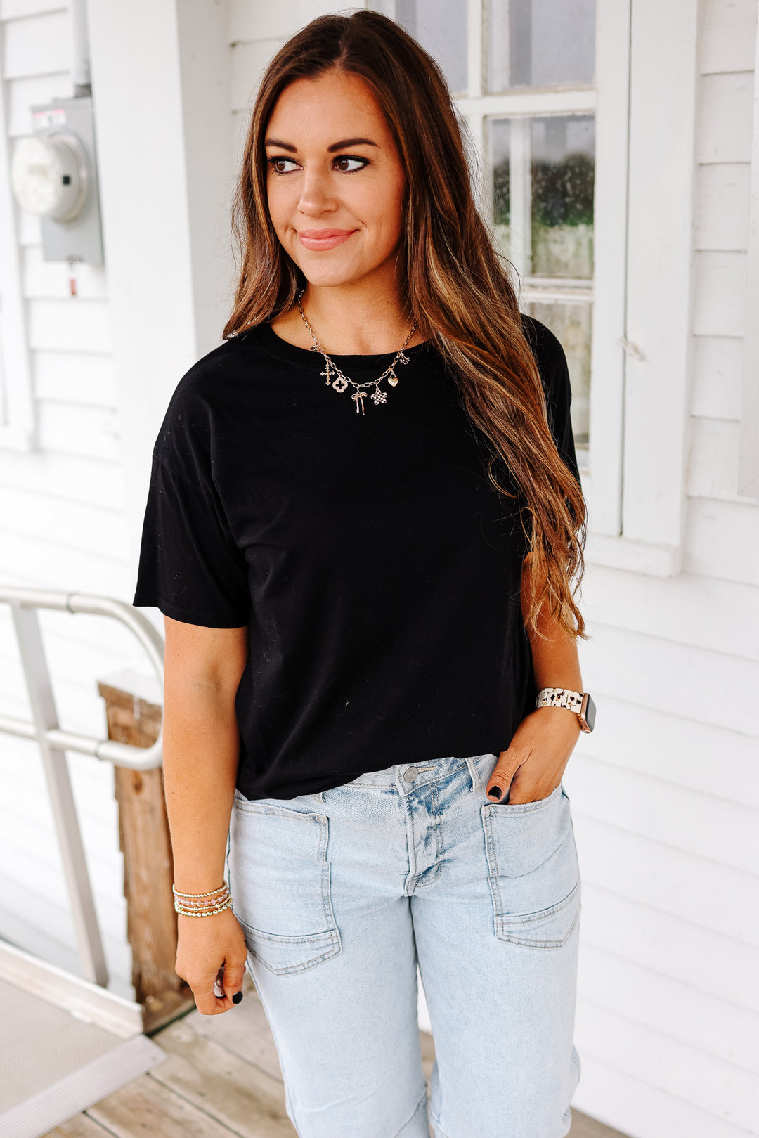 Trish Crop T-Shirt - Black