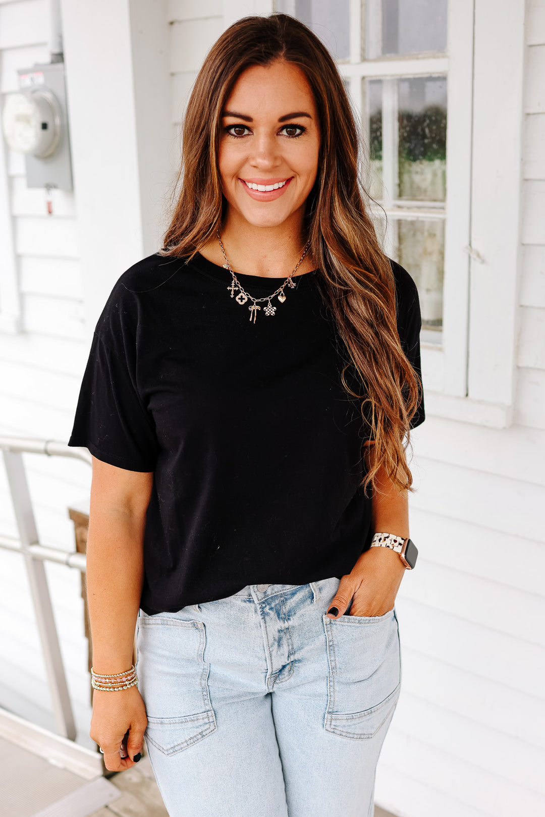 Trish Crop T-Shirt - Black