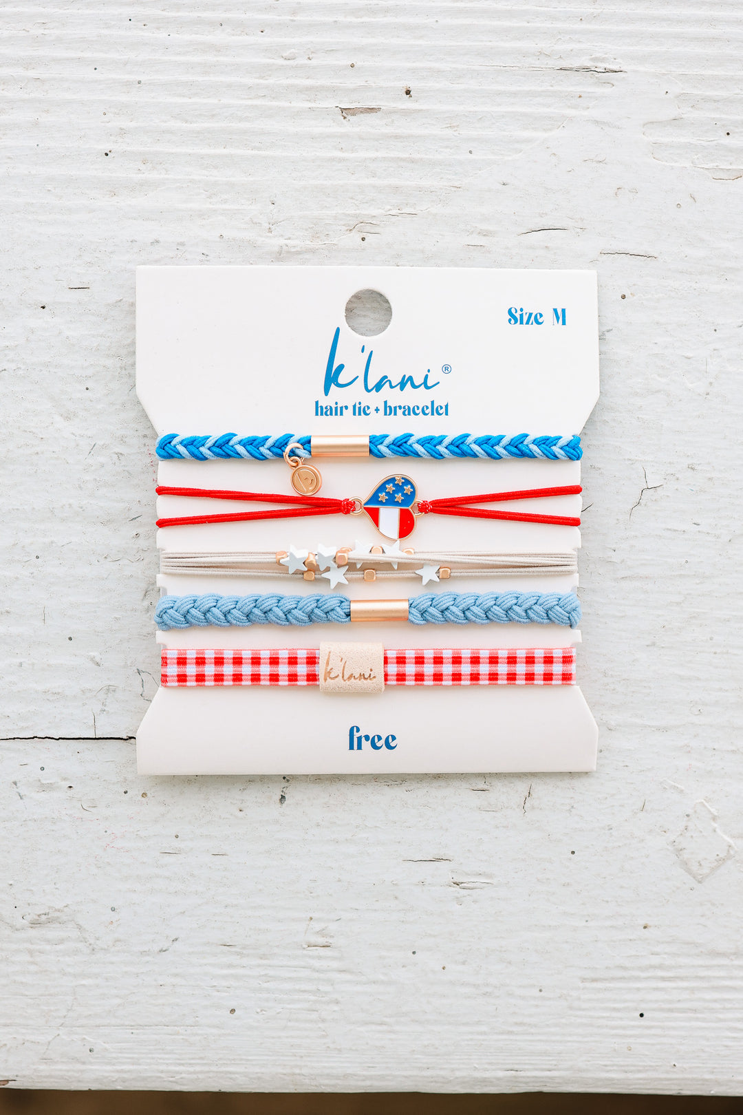 "Free" Patriotic Hair Tie Bracelets