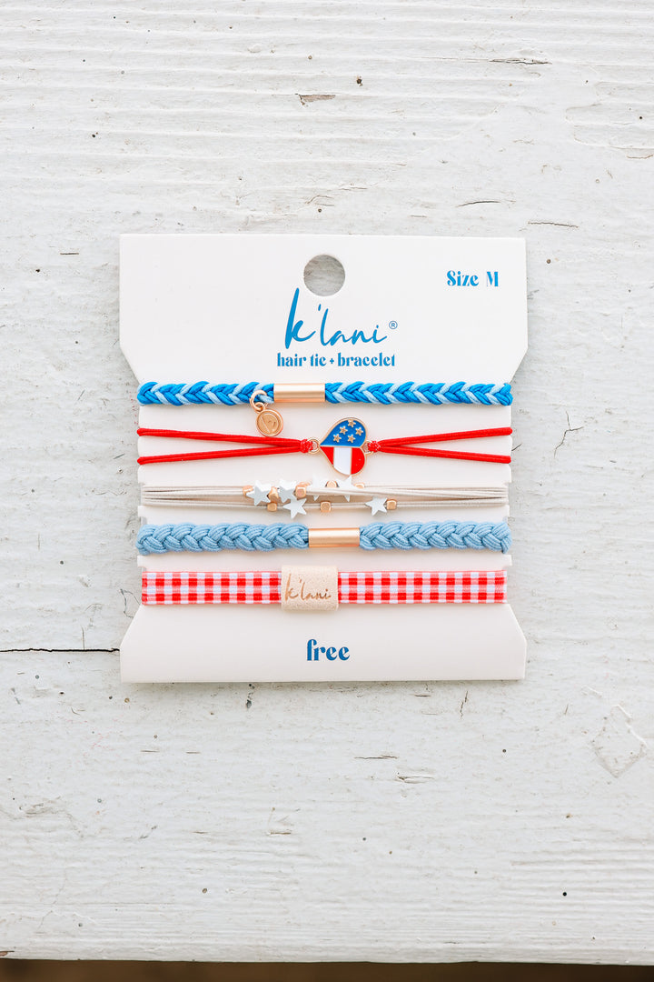 "Free" Patriotic Hair Tie Bracelets