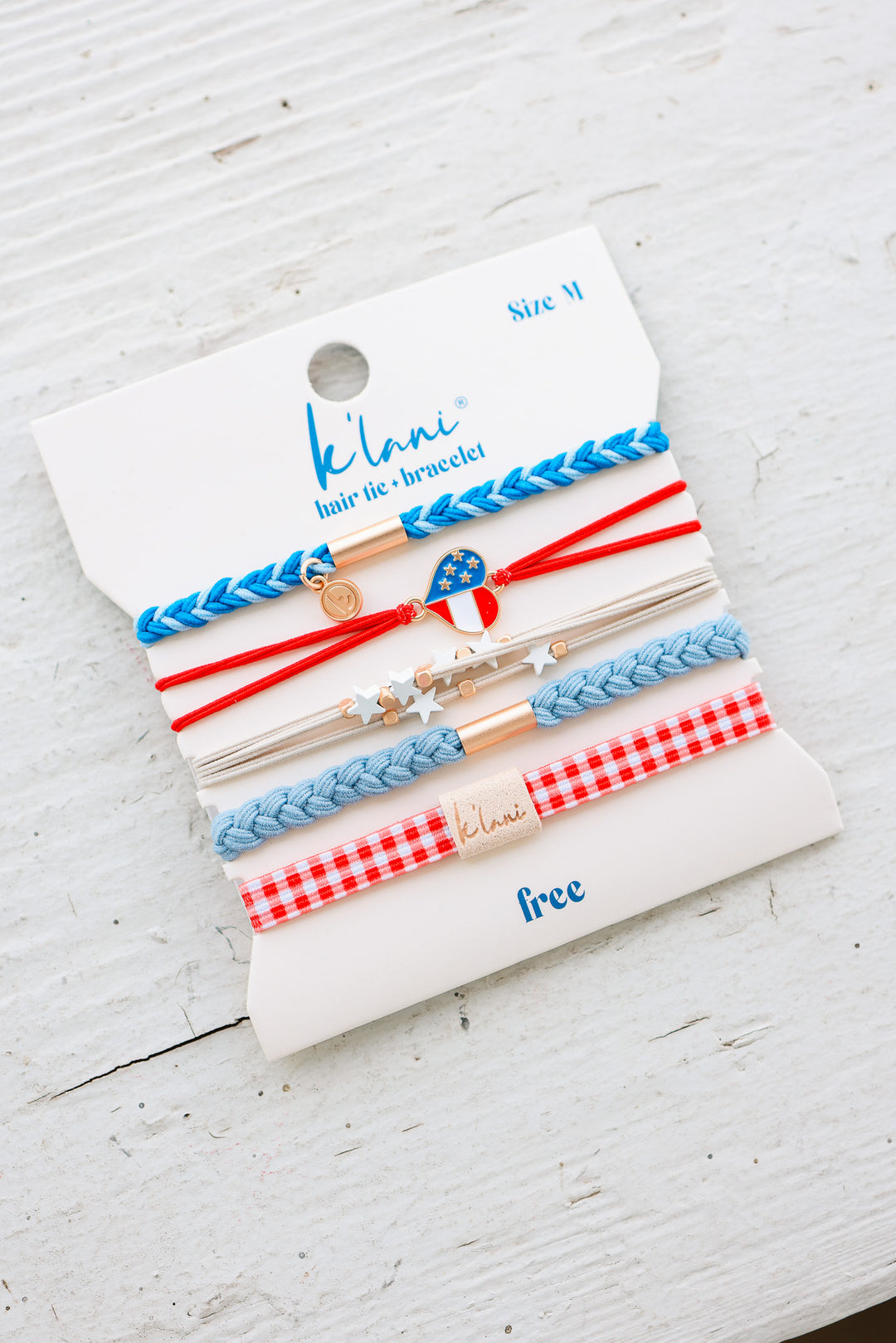 "Free" Patriotic Hair Tie Bracelets