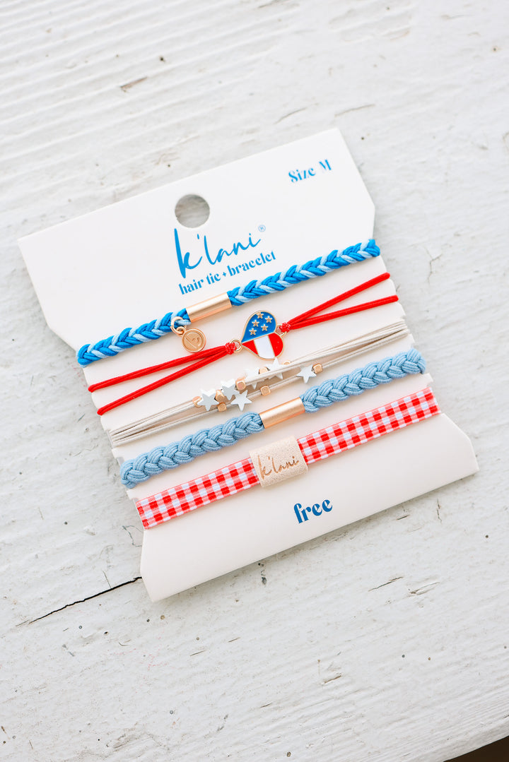 "Free" Patriotic Hair Tie Bracelets
