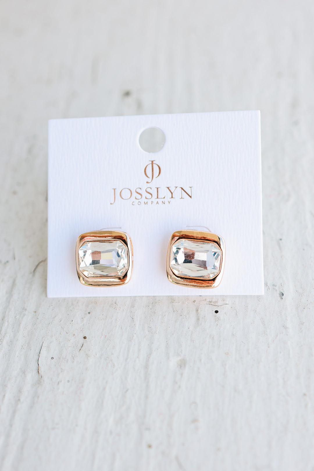 Crystal Cushion-Cut Stud Earrings
