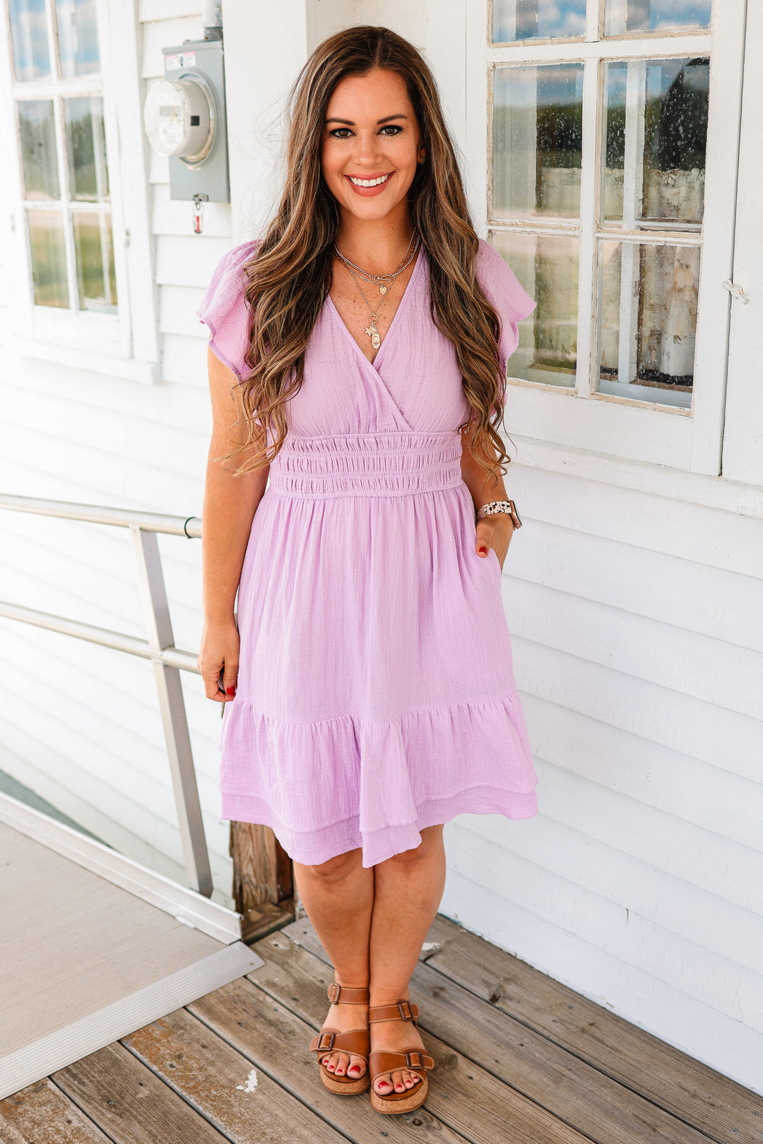 Anne Cotton Gauze Ruffle Dress