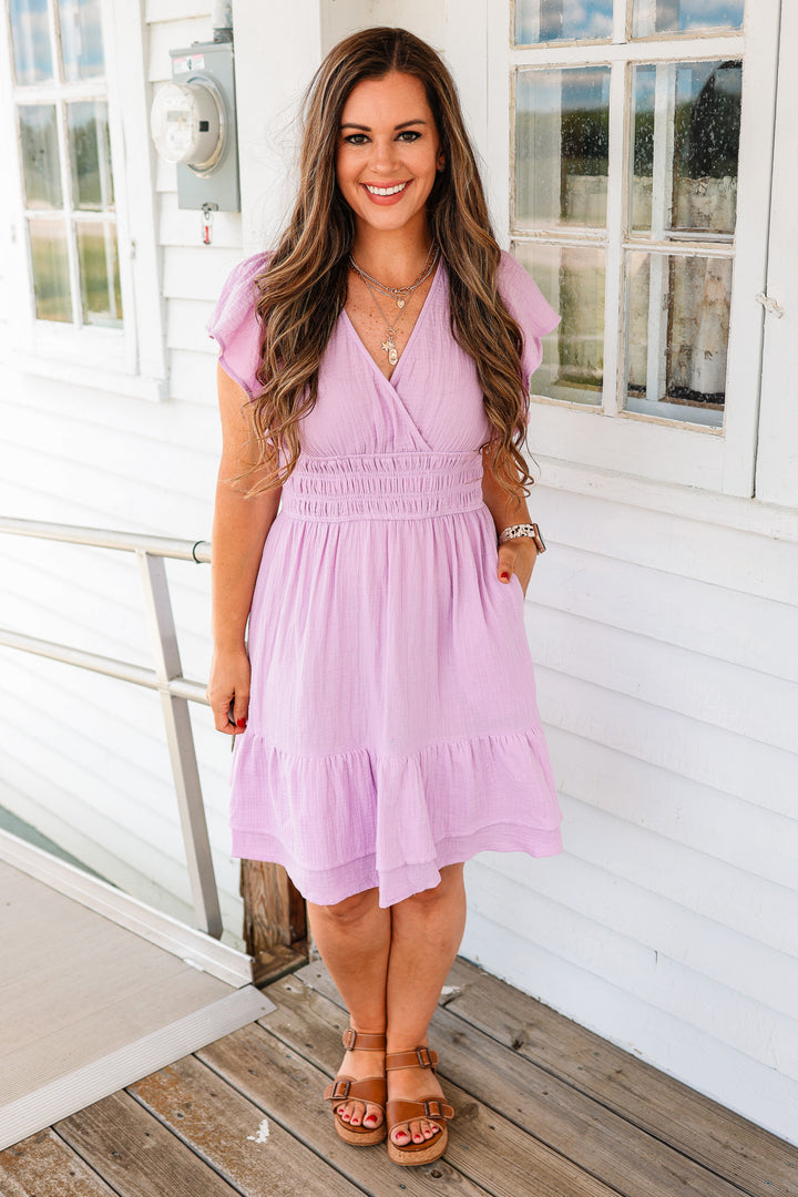 Anne Cotton Gauze Ruffle Dress