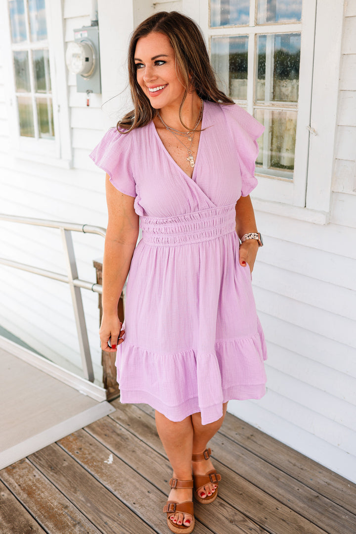 Anne Cotton Gauze Ruffle Dress