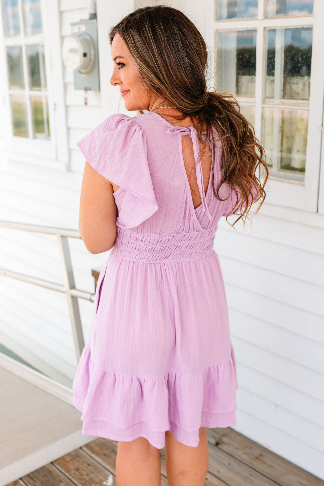 Anne Cotton Gauze Ruffle Dress