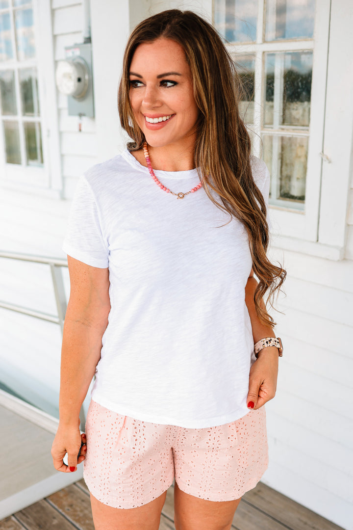 Quinn Cotton Tee - White