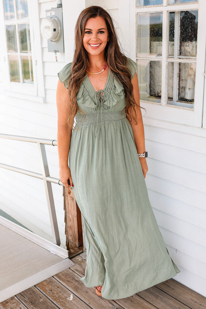 Vivian Flutter Sleeve Maxi Dress