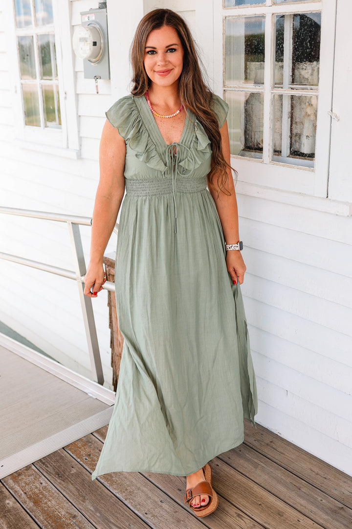 Vivian Flutter Sleeve Maxi Dress