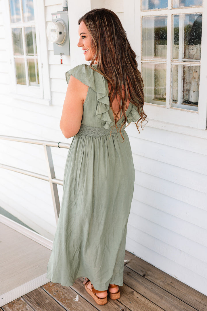Vivian Flutter Sleeve Maxi Dress