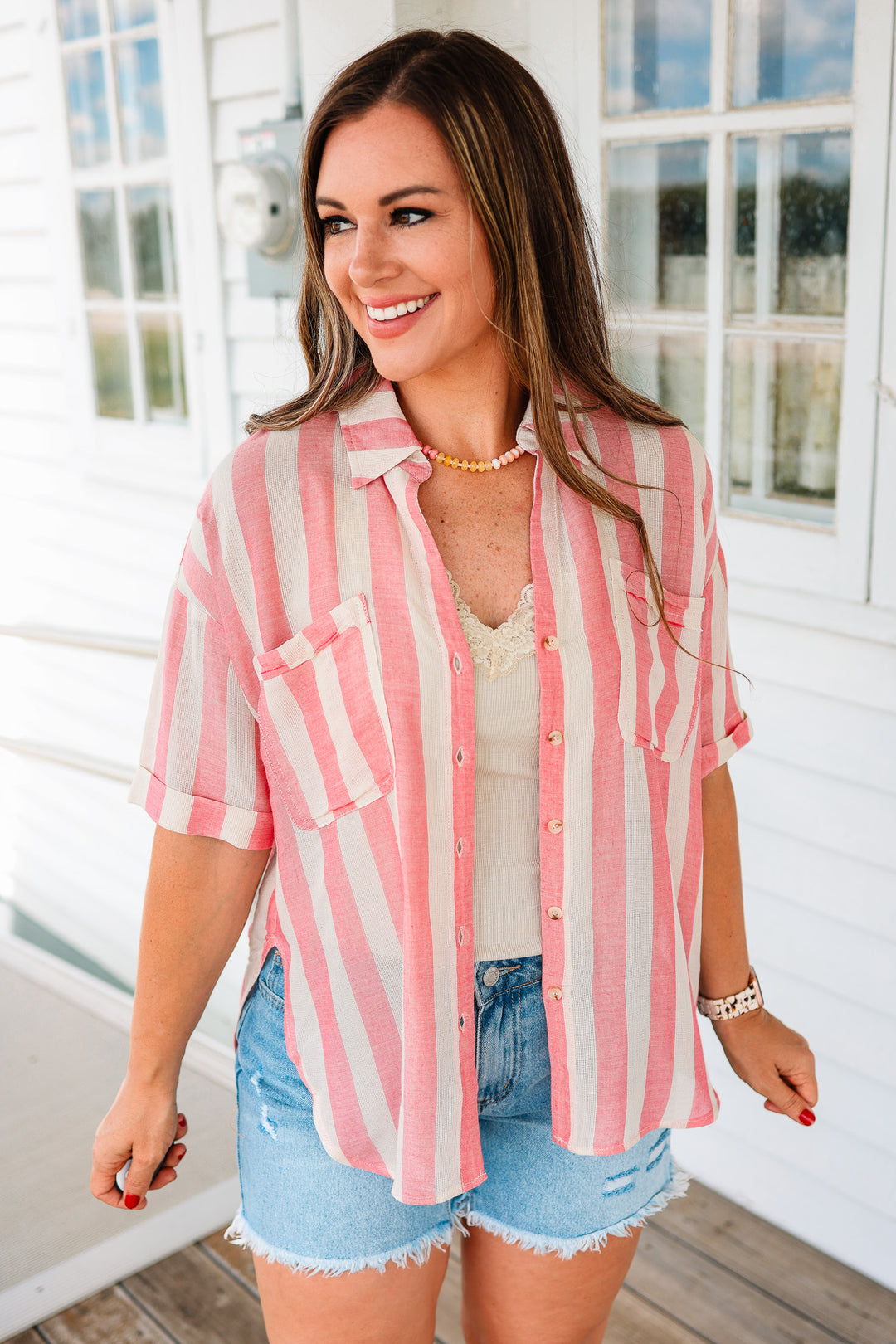 Hattie Striped Button Down Shirt