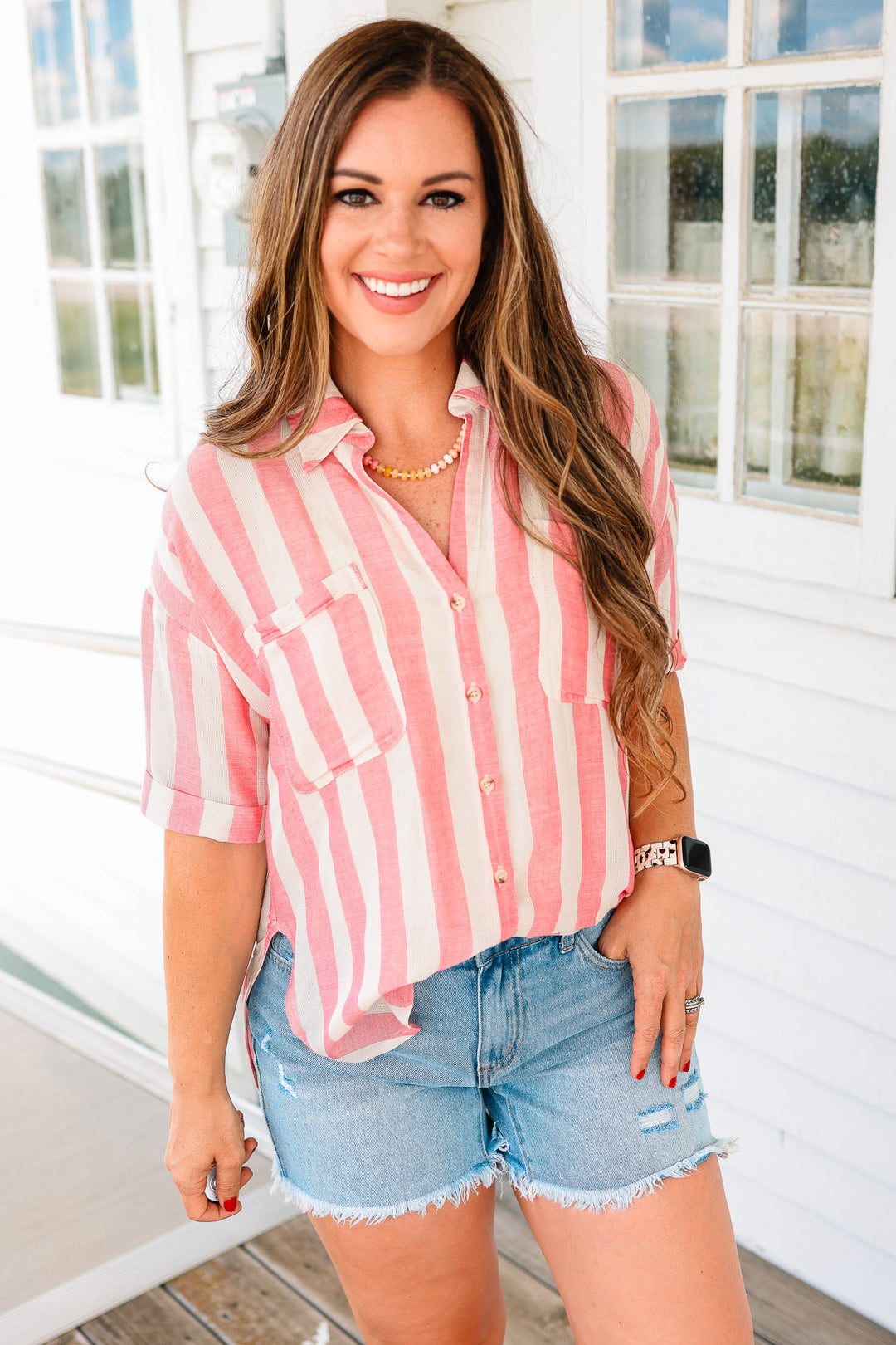 Hattie Striped Button Down Shirt