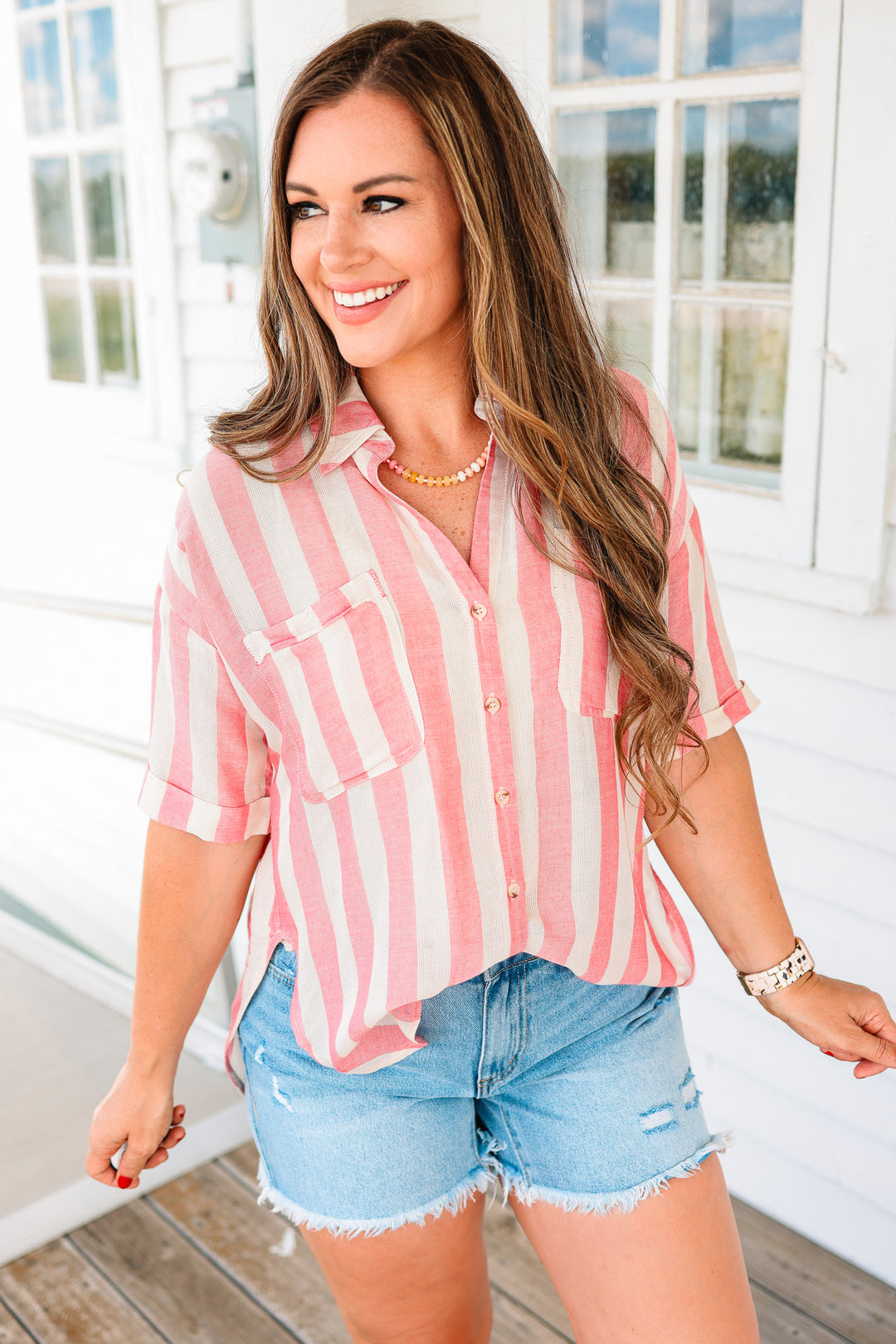 Hattie Striped Button Down Shirt