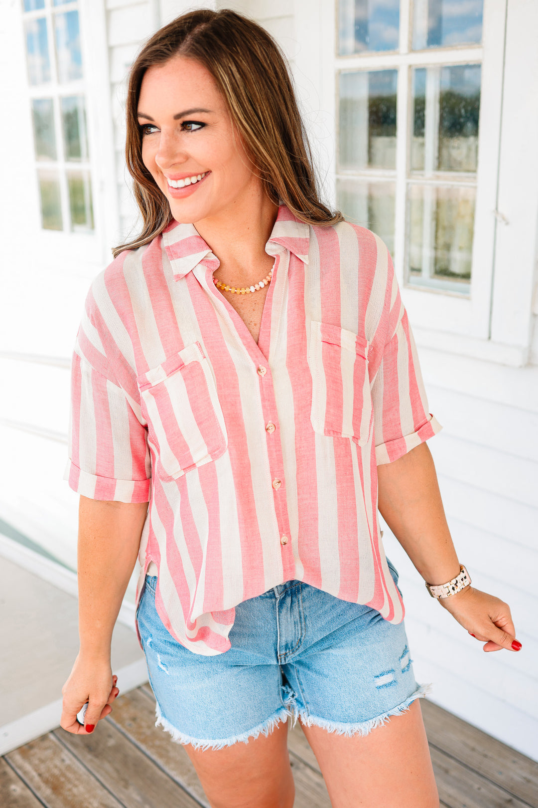 Hattie Striped Button Down Shirt