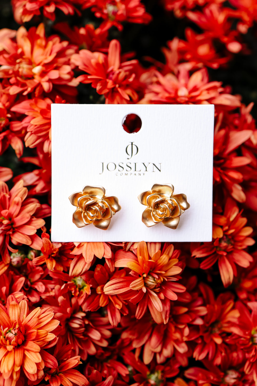 Matte Gold Flower Stud Earrings