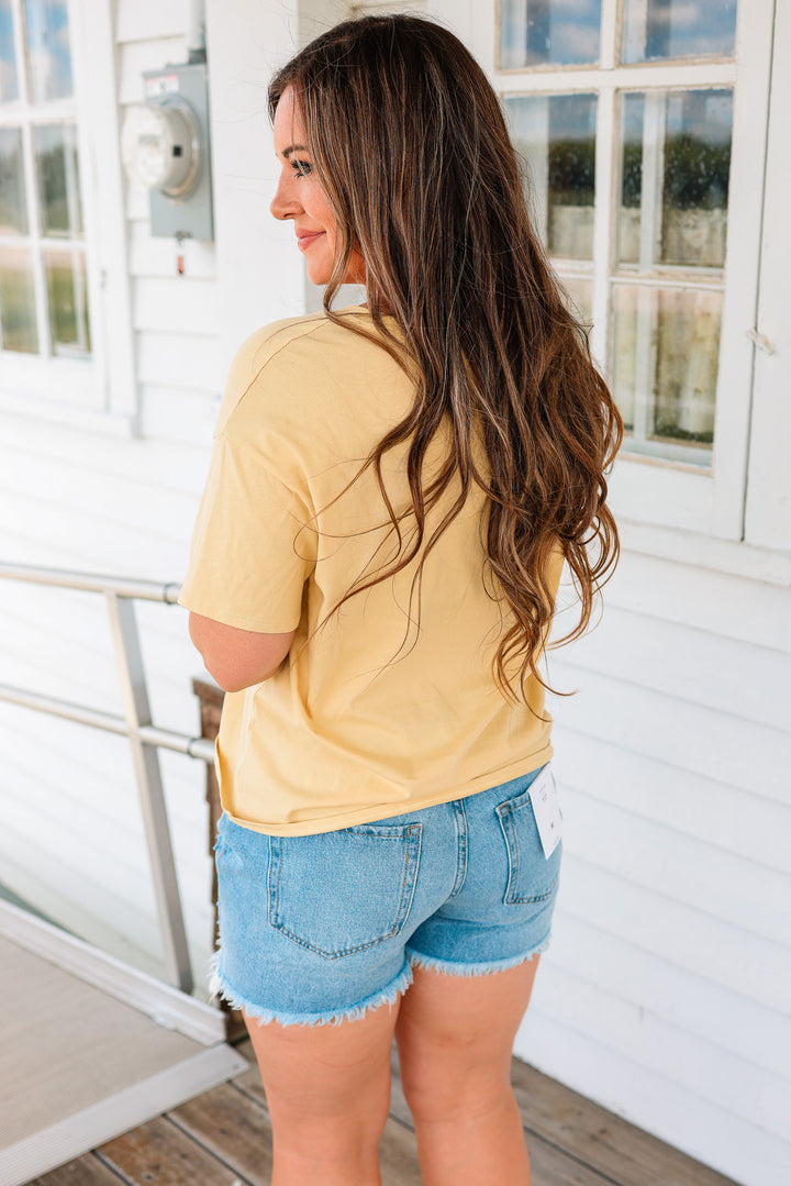Trish Crop T-Shirt - Dusty Yellow