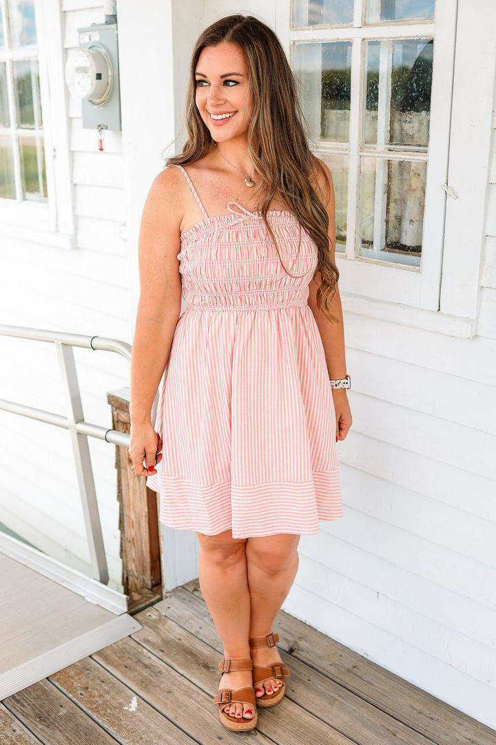 Dessa Striped Mini Dress - Pink