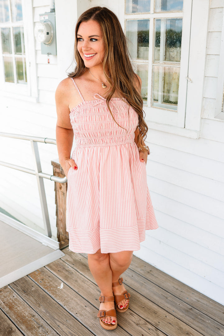 Dessa Striped Mini Dress - Pink