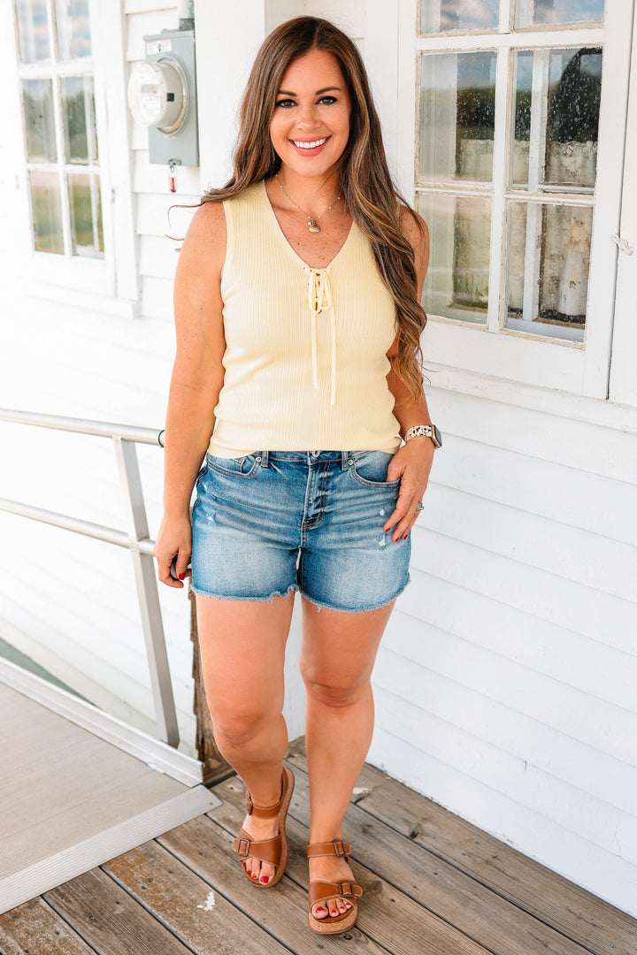 Edith V-Neck Ribbed Sweater Tank