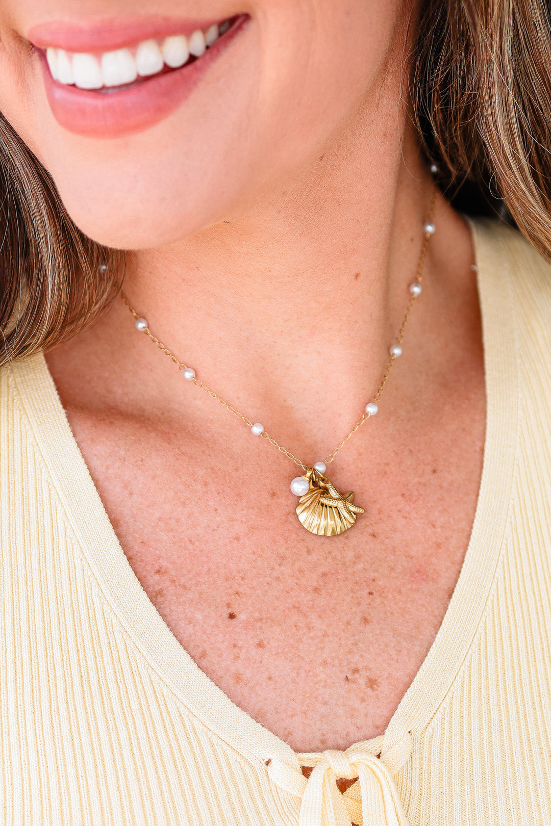 Shell and Pearl Necklace