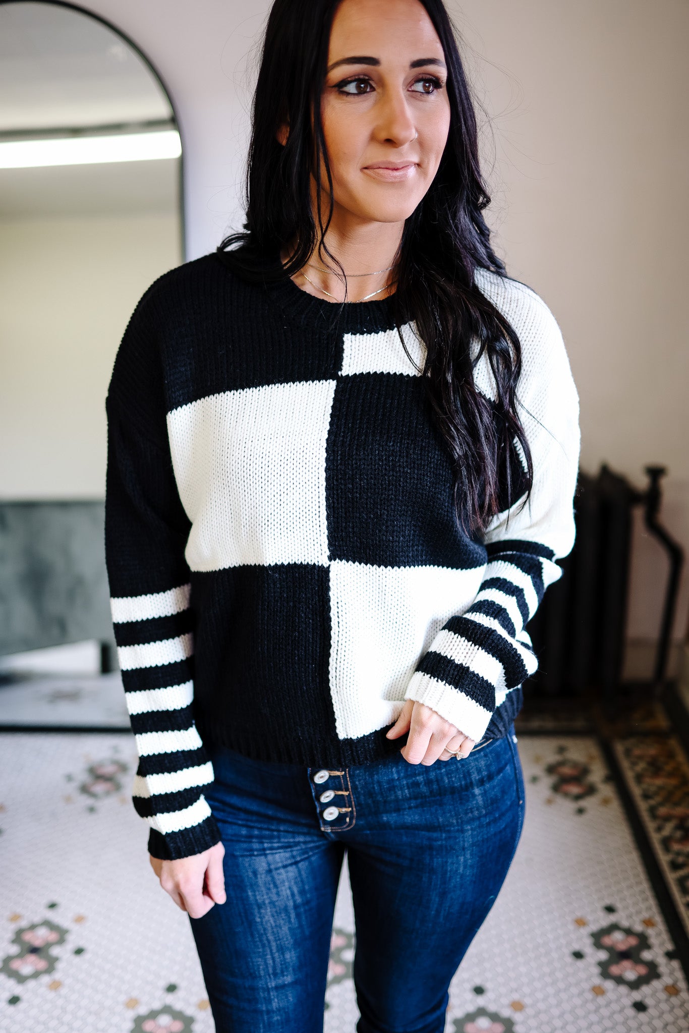Teira Checked Sweater