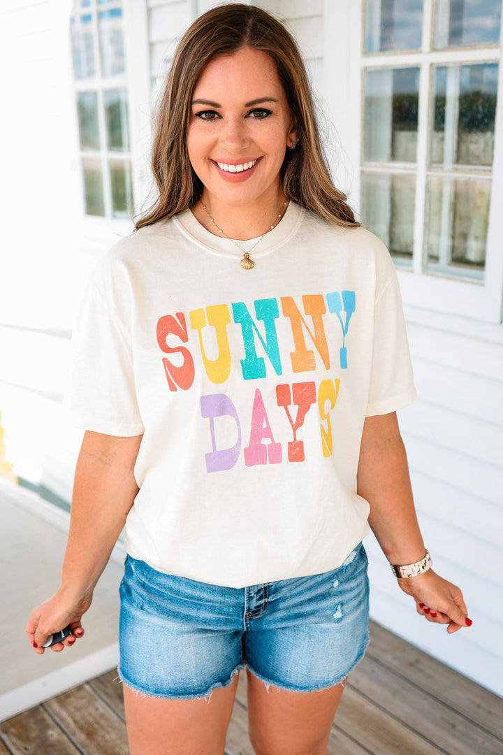 Colorful Sunny Days Graphic Tee - Ivory