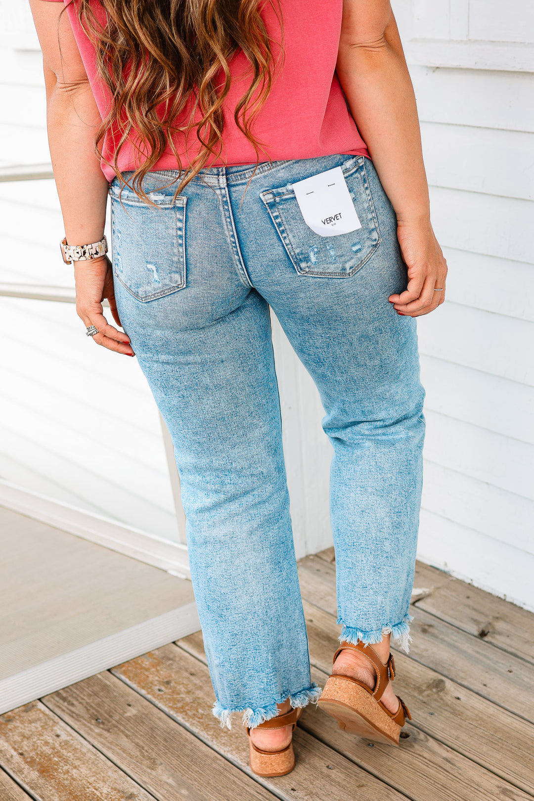 Vervet: Raven Raw Hem Slim Wide Jeans