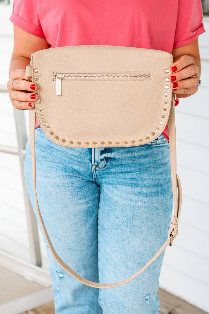 Pebble Sabrina Studded Bum Bag - Taupe