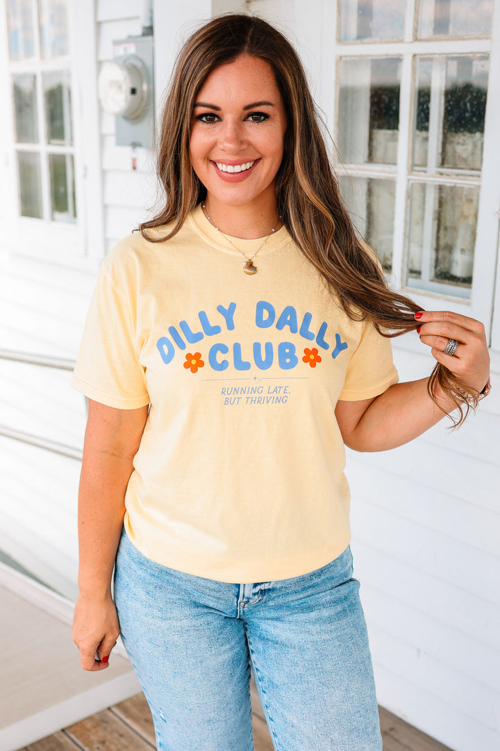 Dilly Dally Club Graphic Tee - Butter