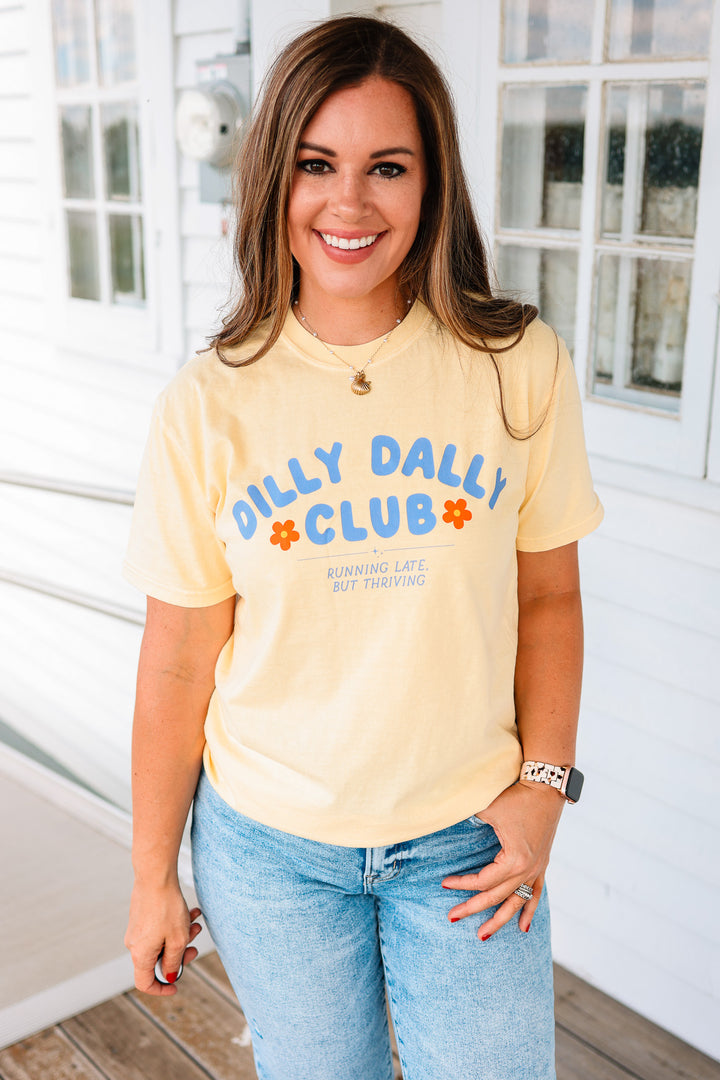 Dilly Dally Club Graphic Tee - Butter