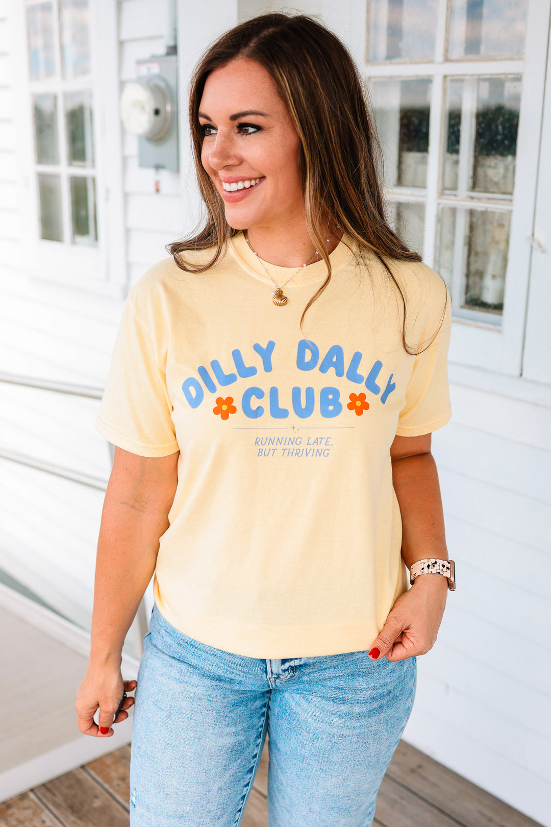 Dilly Dally Club Graphic Tee - Butter