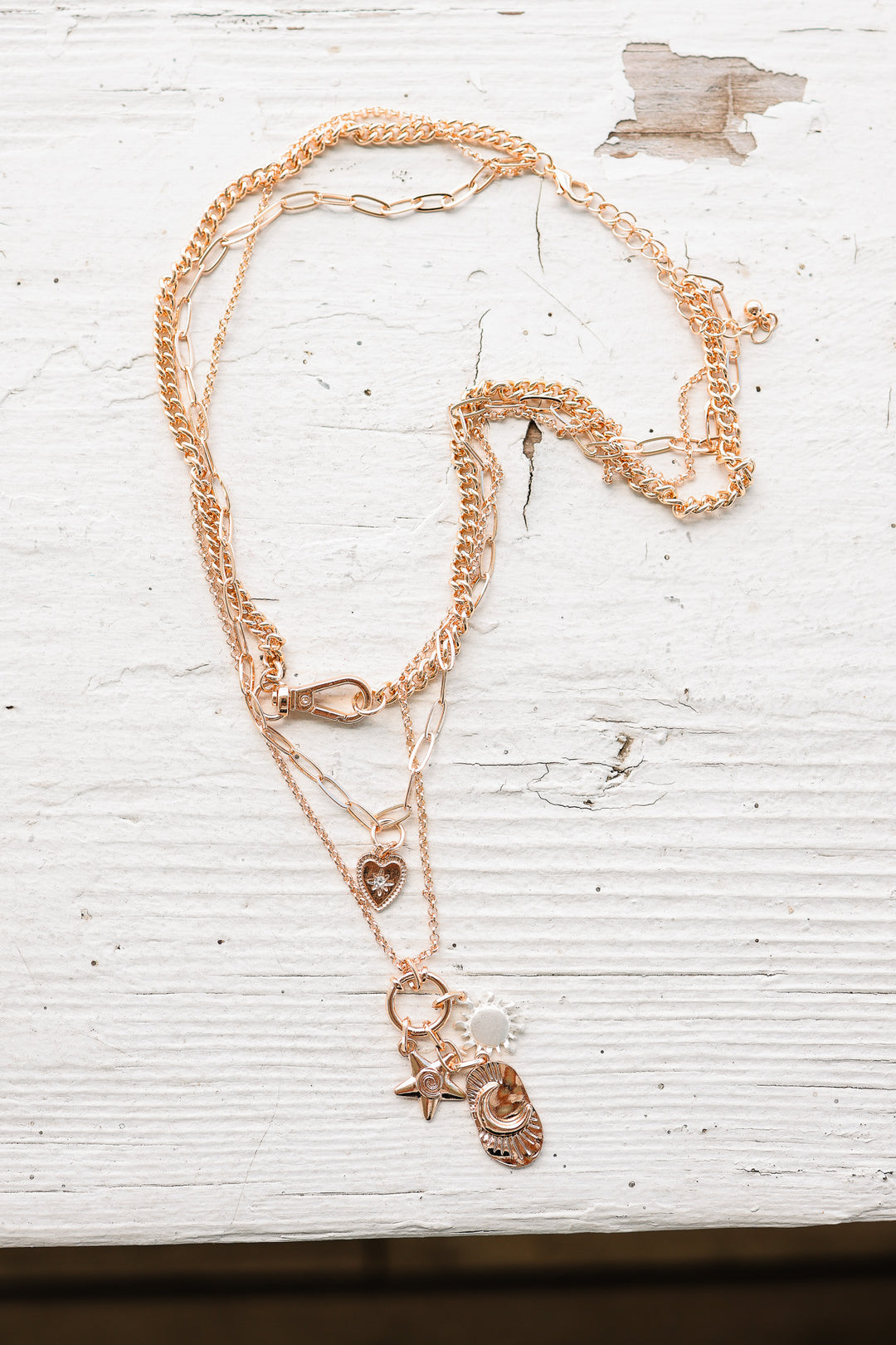 Celestial Star and Moon Charm Necklace