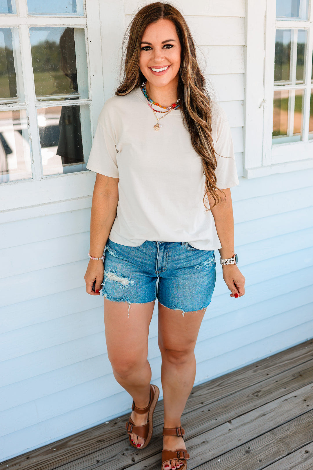 Trish Crop T-Shirt - Stone