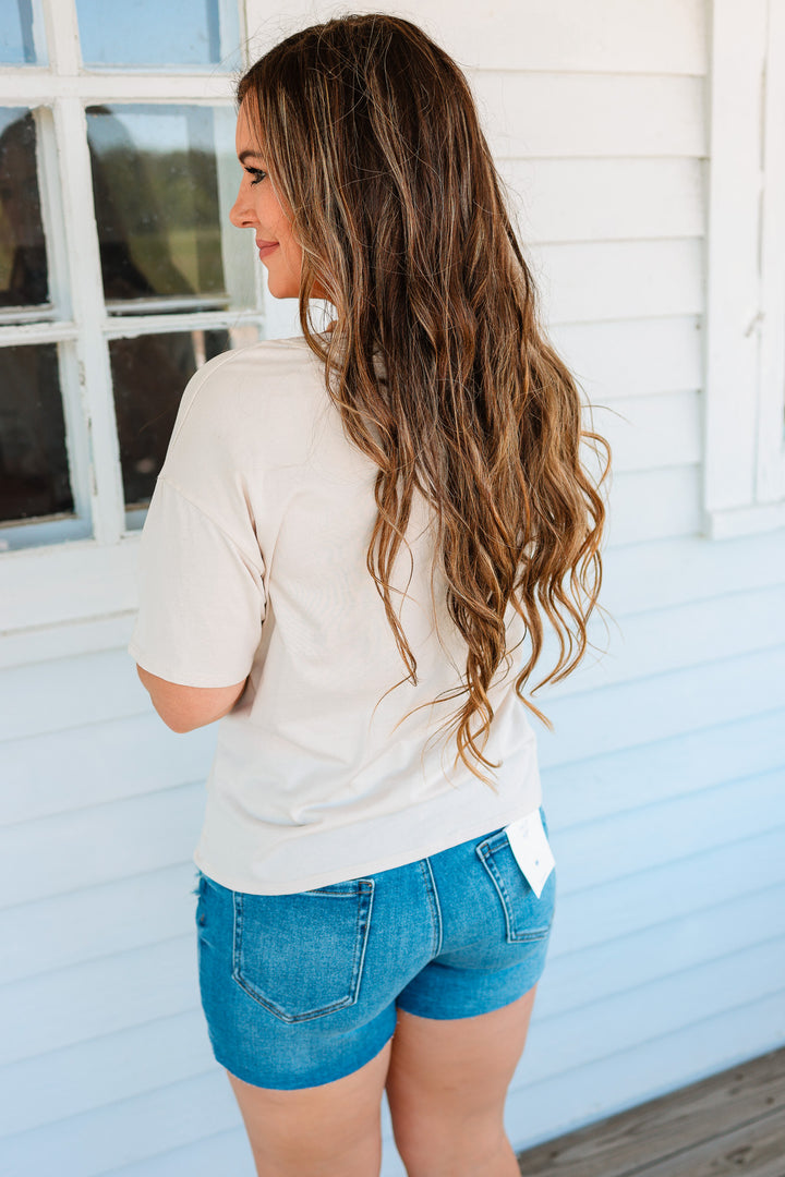 Trish Crop T-Shirt - Stone