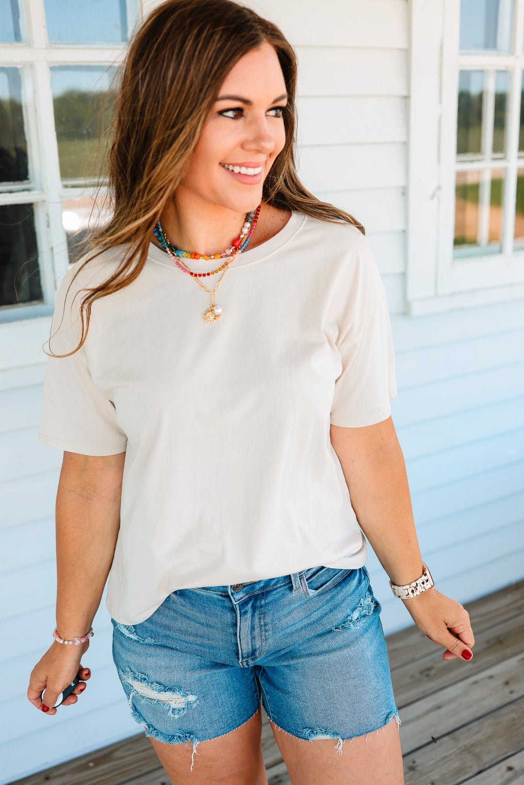 Trish Crop T-Shirt - Stone