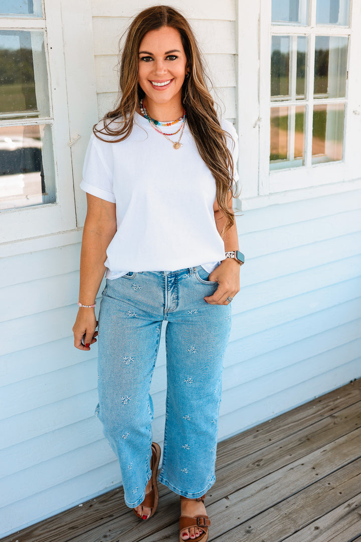 Mali Baby Tee Short Sleeve Top - White