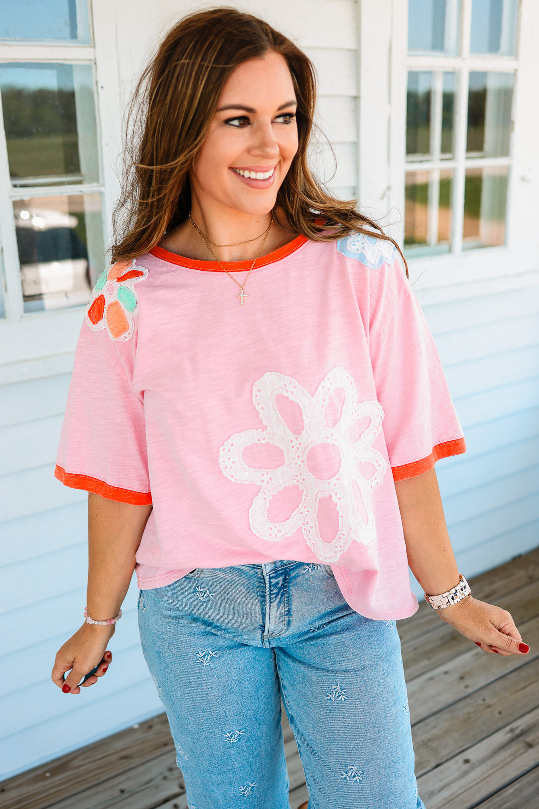 Lydia Flower Patch Washed Top