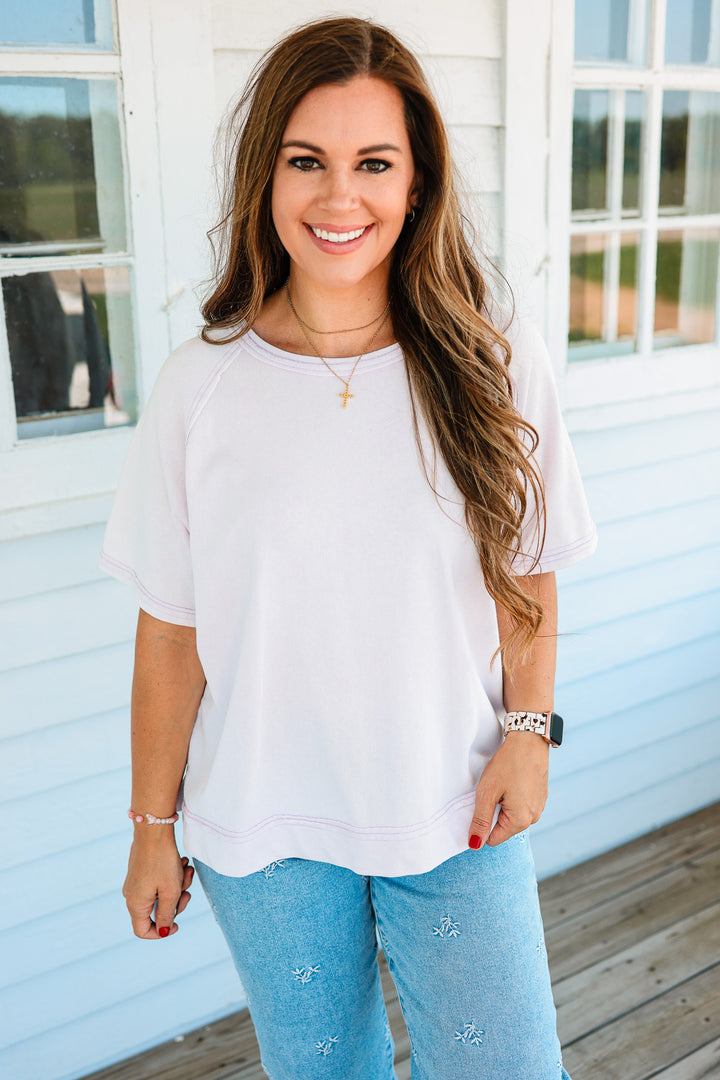 Bella Terry Top- Lavender