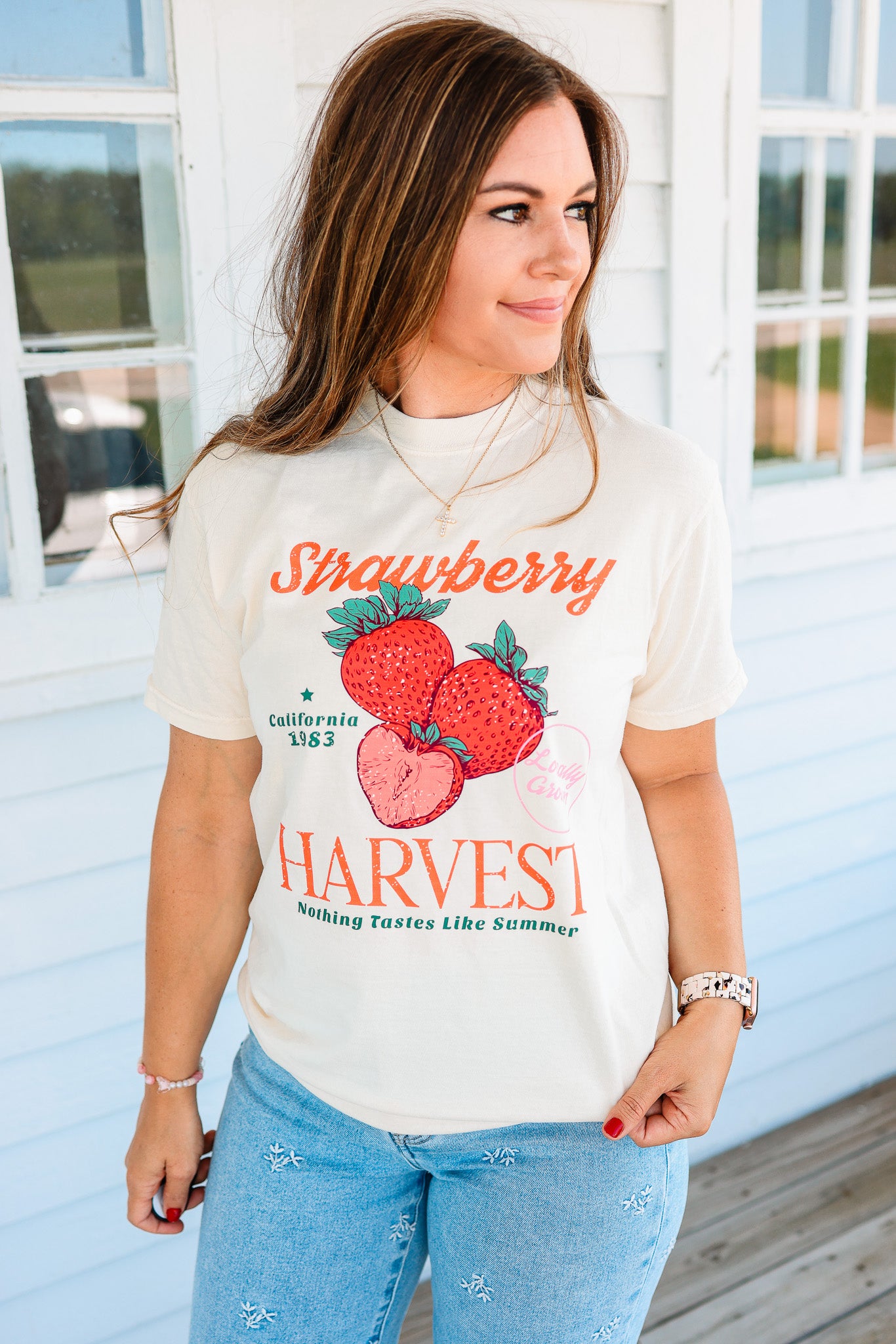 Strawberry Retro Fruit Market Graphic Tee - Ivory – Aiden & Oak