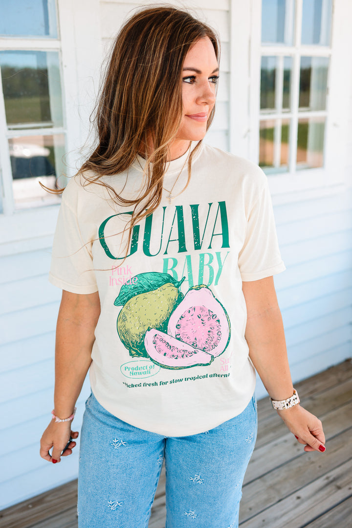 Guava Retro Fruit Market Graphic Tee - Ivory