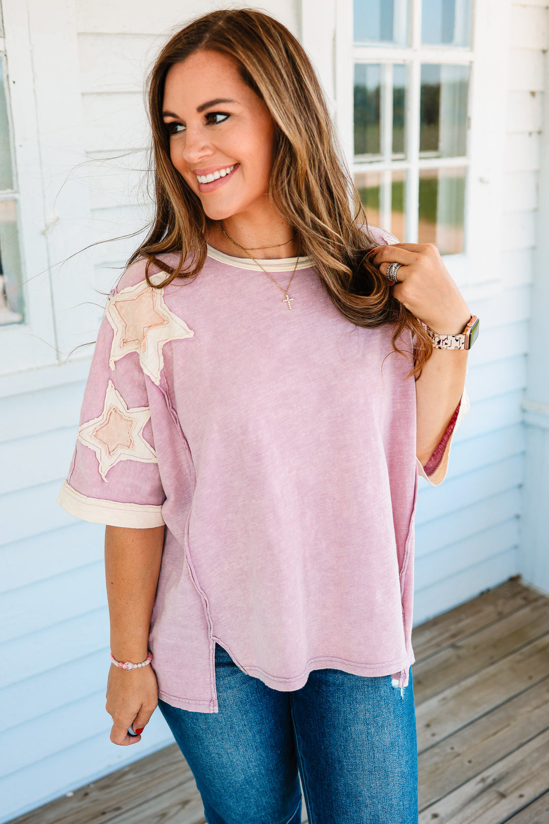 Millie Star Patch Cotton Top