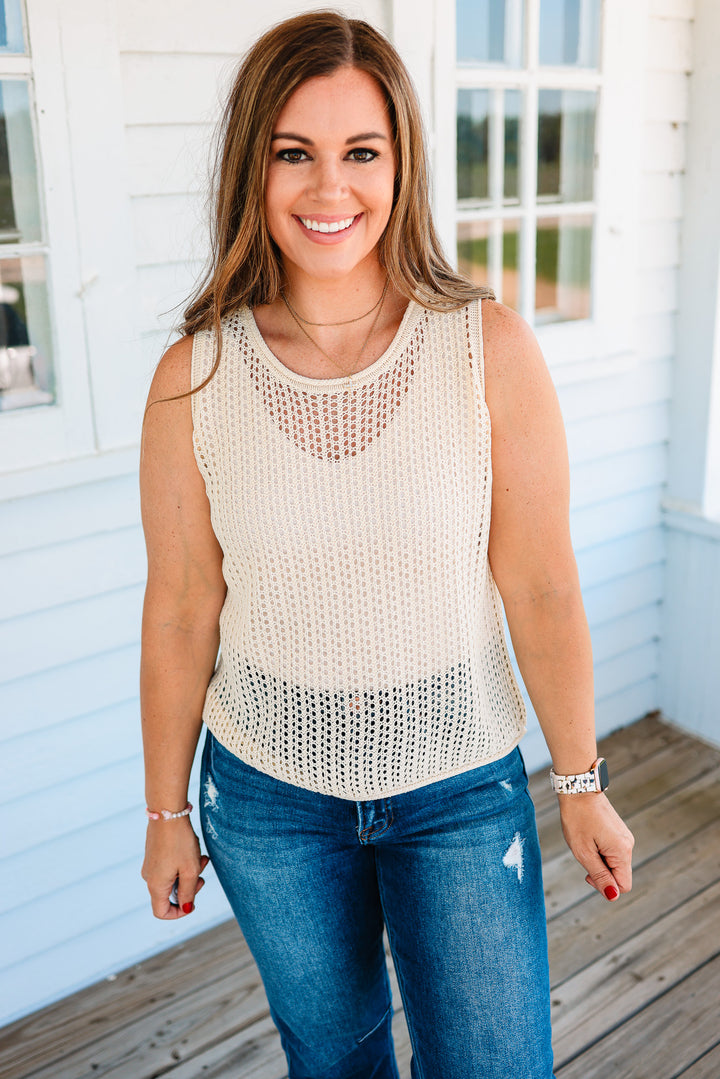 Tansy Open Stitch Sweater Tank Top