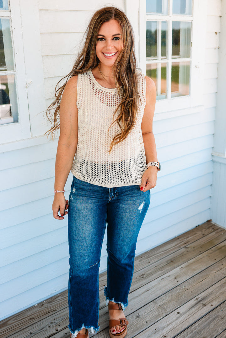 Tansy Open Stitch Sweater Tank Top