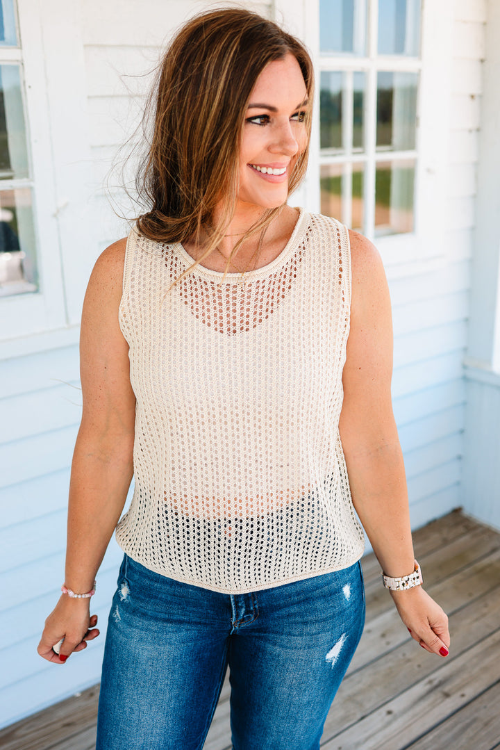 Tansy Open Stitch Sweater Tank Top