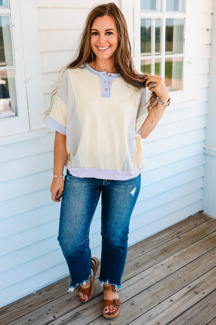 Claire Colorblock Henley Top