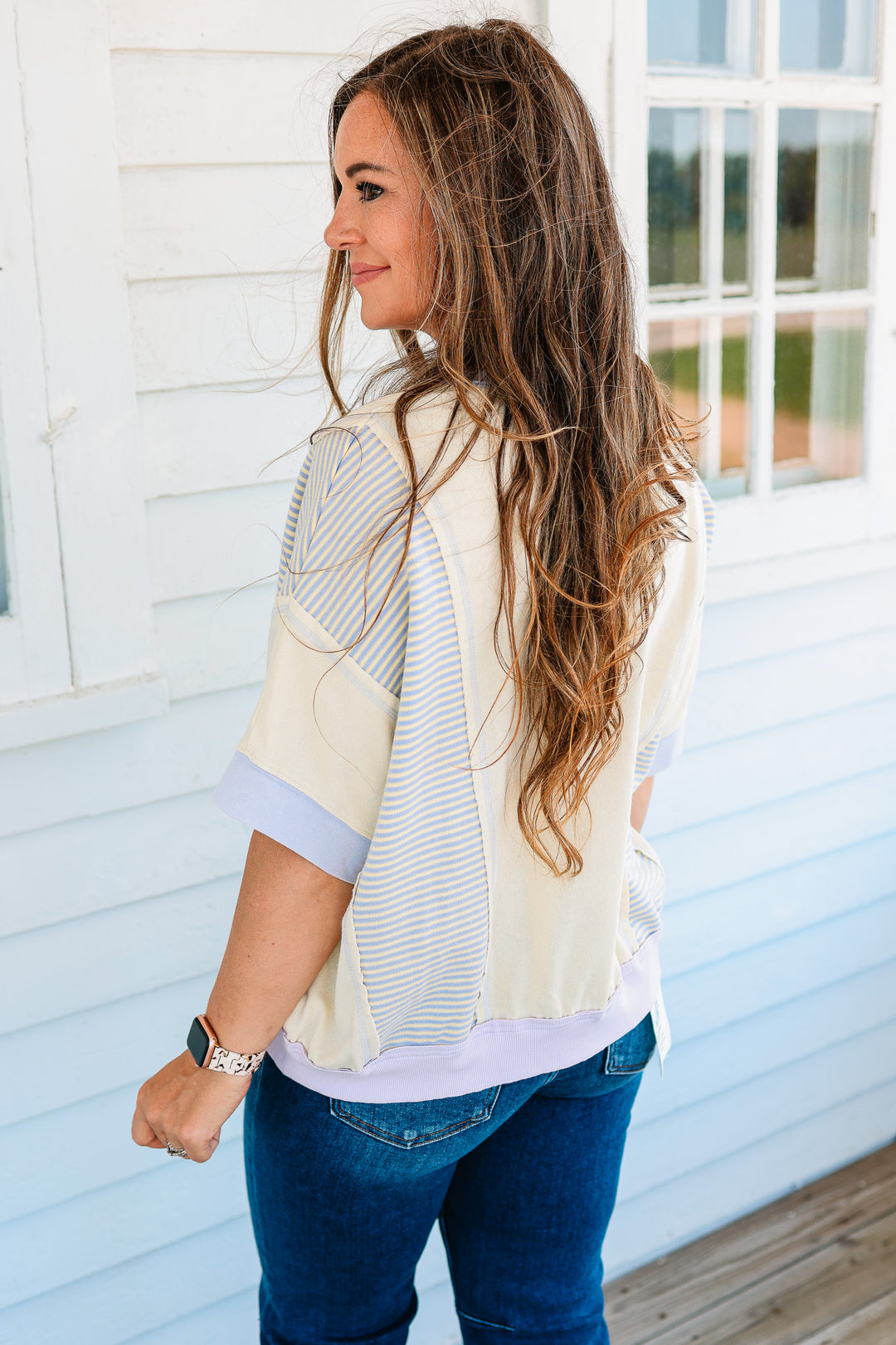 Claire Colorblock Henley Top
