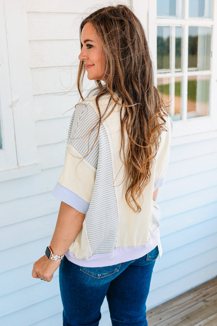 Claire Colorblock Henley Top